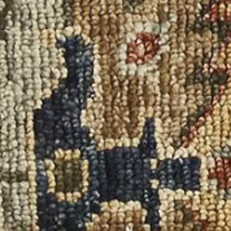 5' X 8' Gray Gold And Red Wool Floral Hand Knotted Stain Resistant Area Rug With Fringe