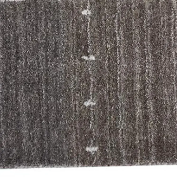 8' X 10' Gray Silver And Black Wool Hand Knotted Stain Resistant Area Rug