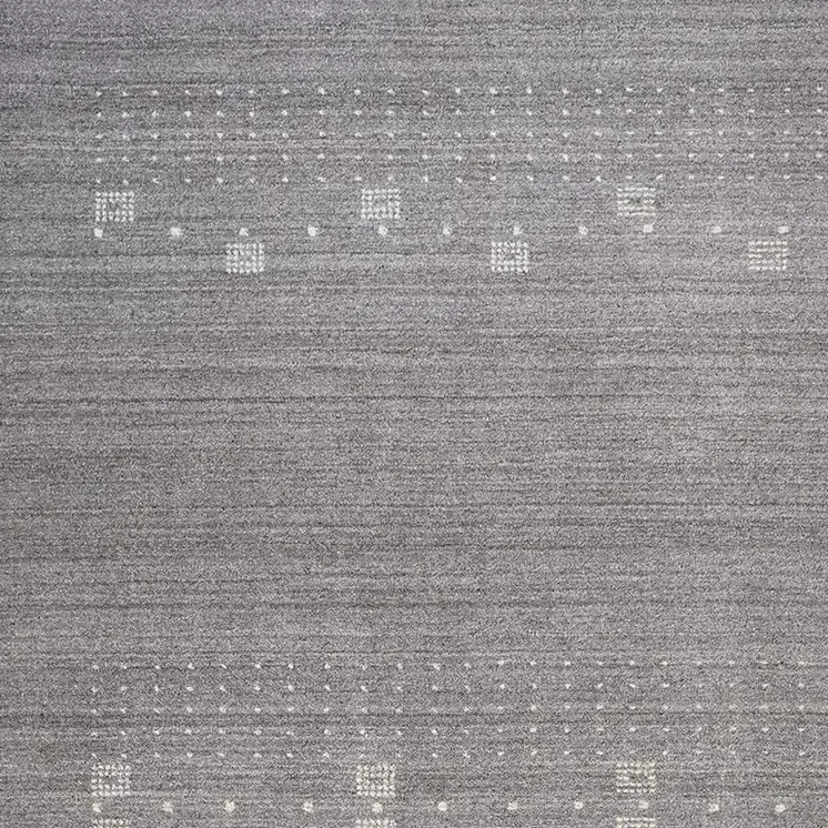 9' X 12' Gray And Ivory Wool Hand Knotted Stain Resistant Area Rug