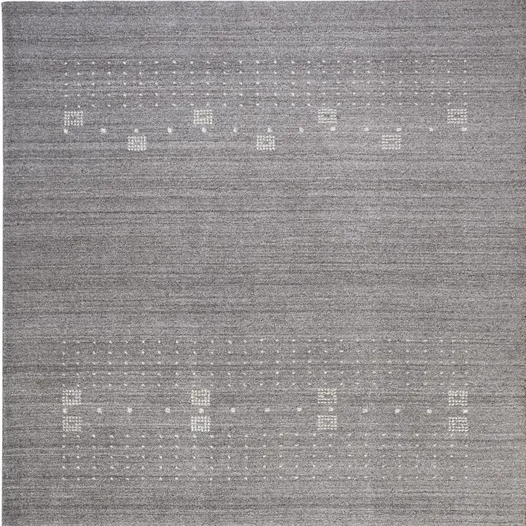 9' X 12' Gray And Ivory Wool Hand Knotted Stain Resistant Area Rug