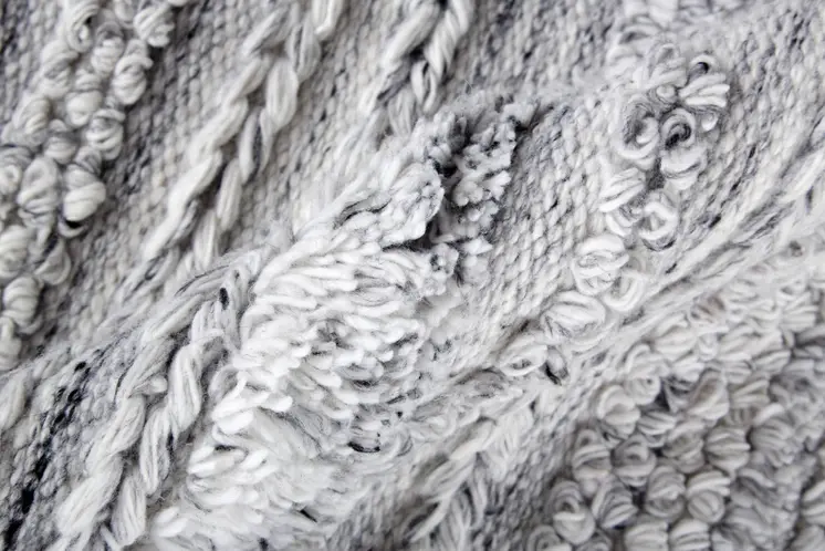 10' X 14' Gray Silver And Ivory Striped Hand Woven Stain Resistant Area Rug