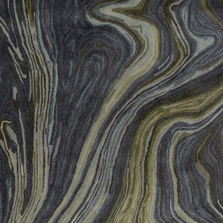 8' X 10' Blue and Green Abstract Hand Tufted Area Rug