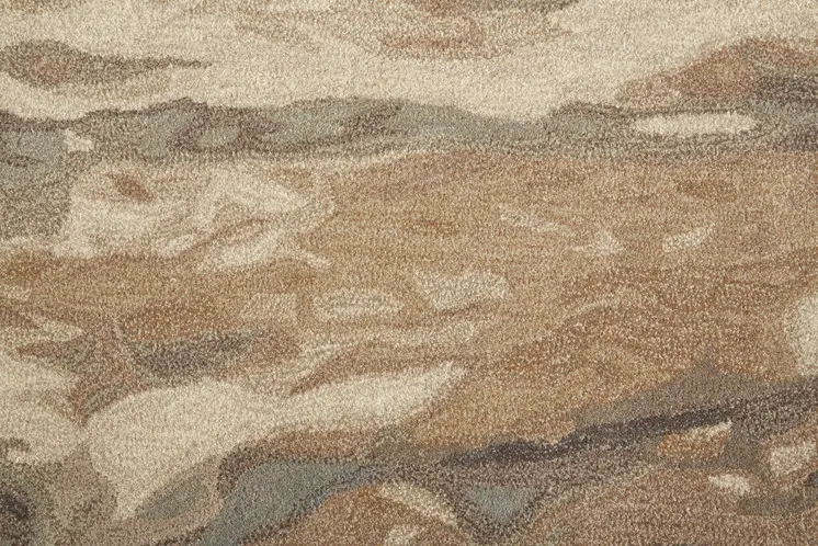 9' X 12' Green and Ivory Wool Abstract Hand Tufted Area Rug