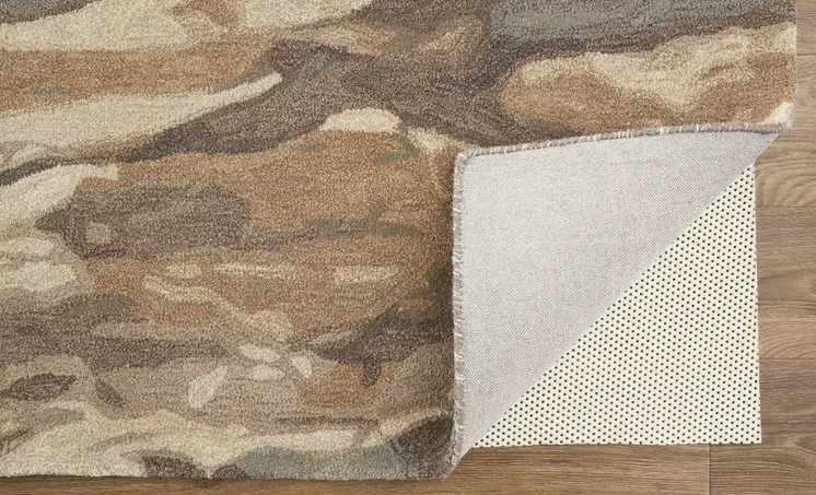 10' X 14' Green and Ivory Wool Abstract Hand Tufted Area Rug