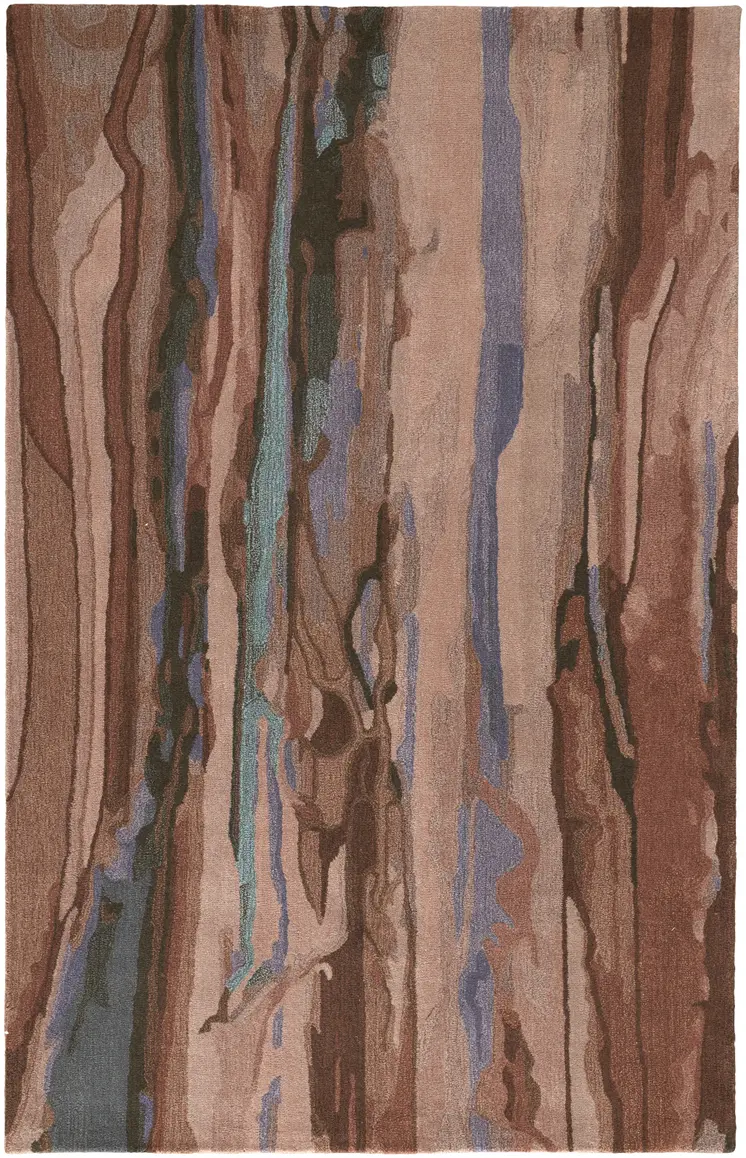 10' X 14' Blue and Red Wool Abstract Hand Tufted Area Rug