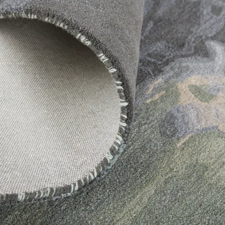 8' X 10' Blue and Black Wool Abstract Hand Tufted Area Rug