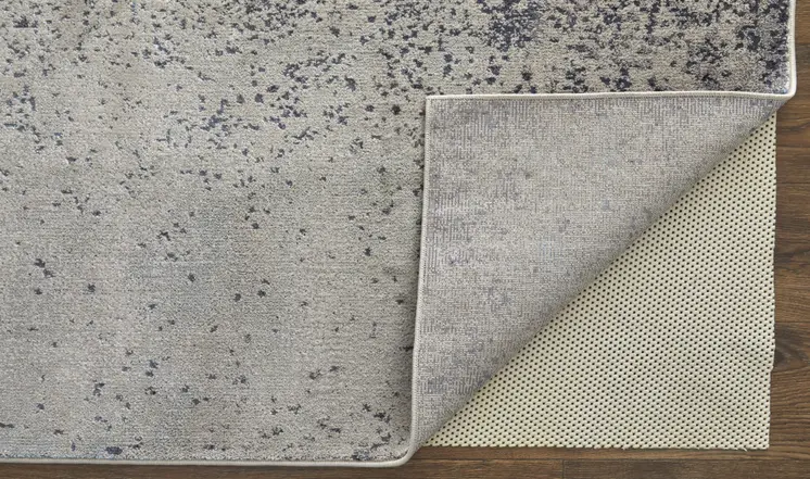 12' X 15' Ivory And Blue Abstract Power Loom Area Rug