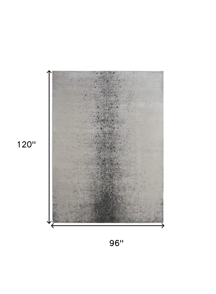 8' X 10' Gray and Ivory Abstract Power Loom Non Skid Area Rug