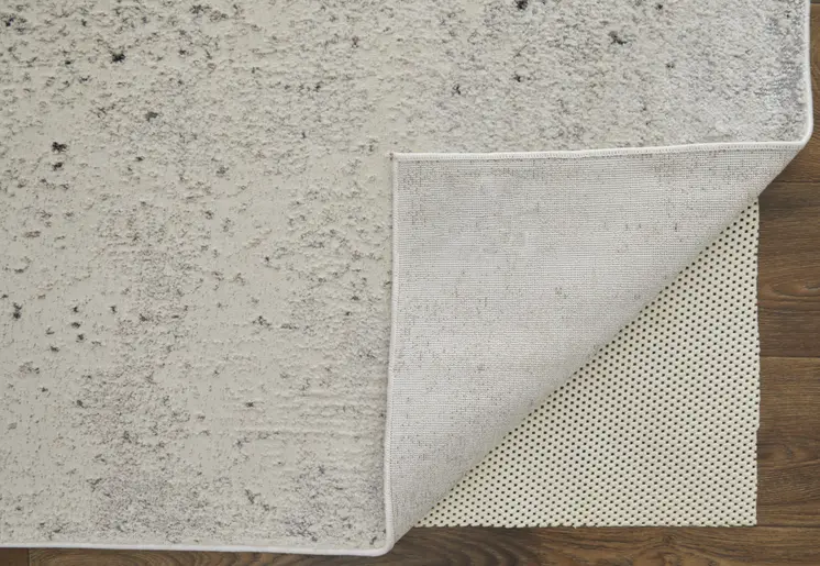 8' X 10' Gray and Ivory Abstract Power Loom Non Skid Area Rug