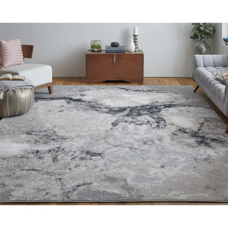 9' X 12' Gray Abstract Area Rug