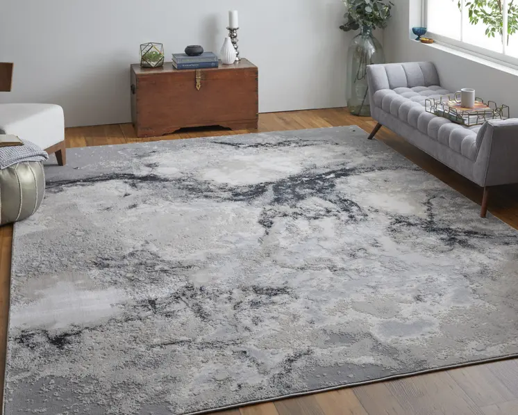 12' X 15' Gray Abstract Area Rug