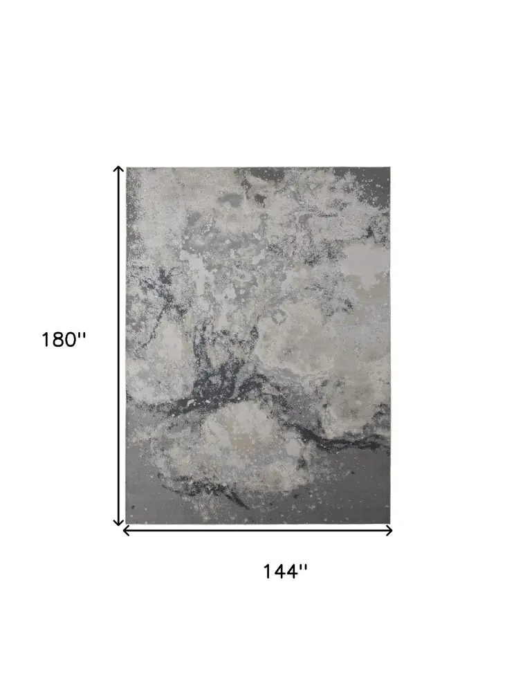 12' X 15' Gray Abstract Area Rug