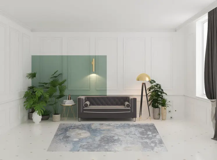 7' X 10' Blue Abstract Area Rug