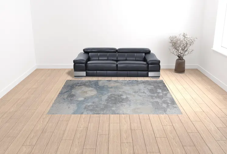 9' X 12' Blue Abstract Area Rug
