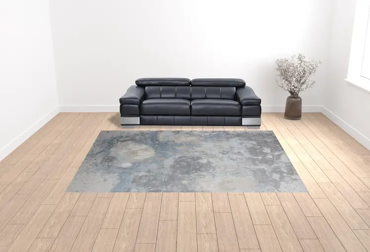 10' X 13' Blue Abstract Area Rug