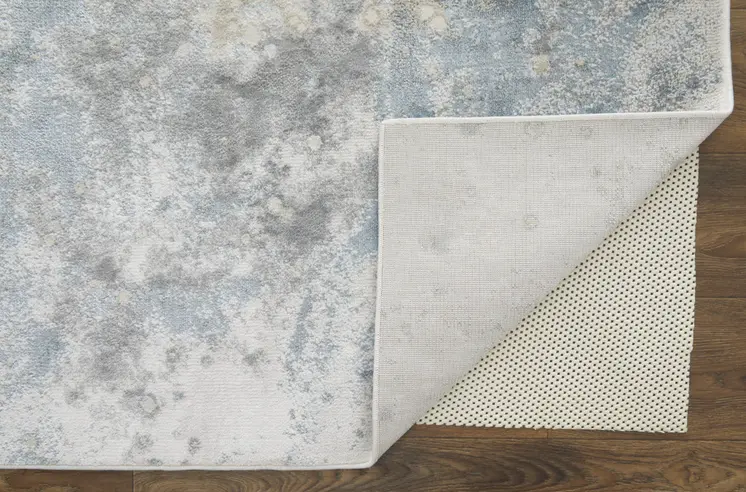 8' Blue Abstract Runner Rug