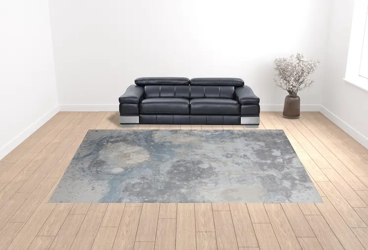 12' X 15' Blue Abstract Area Rug