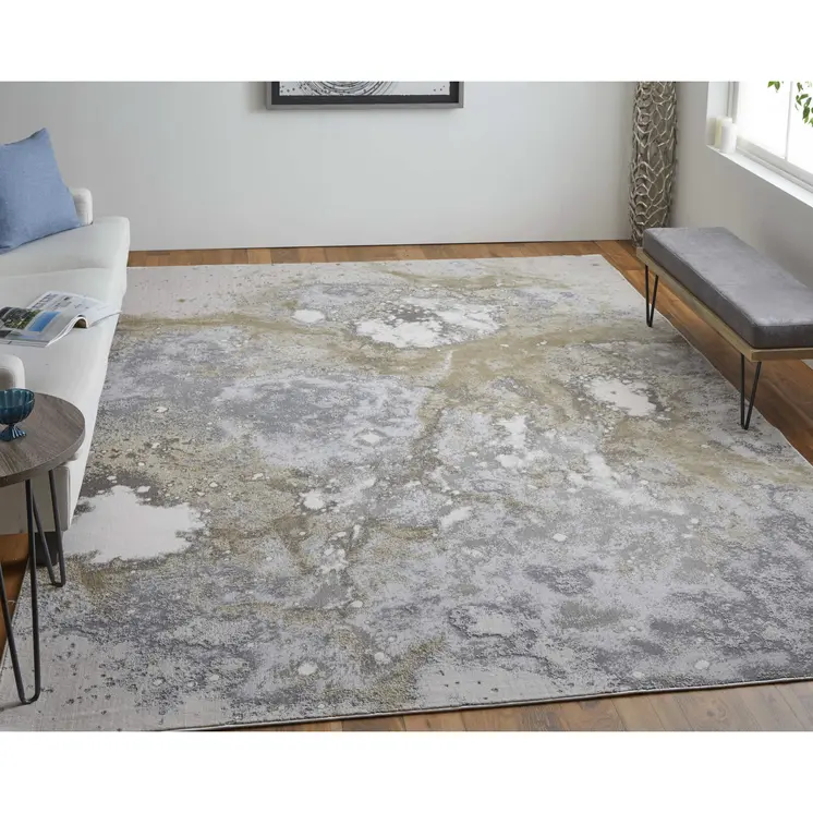4' X 6' Gray Abstract Area Rug