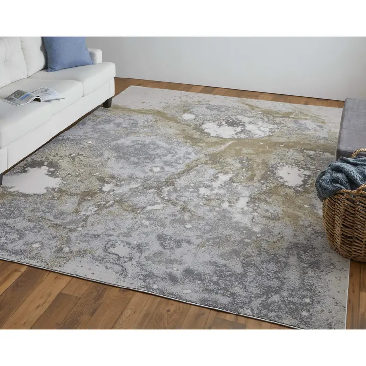 4' X 6' Gray Abstract Area Rug