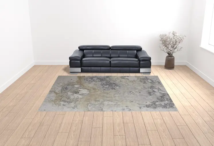 10' X 13' Gray Abstract Area Rug