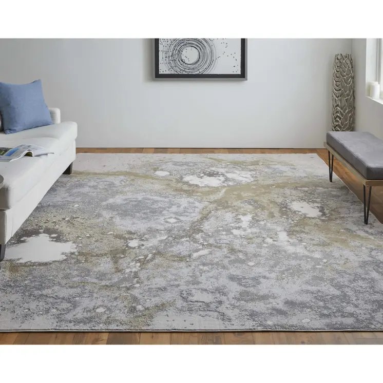 10' X 13' Gray Abstract Area Rug