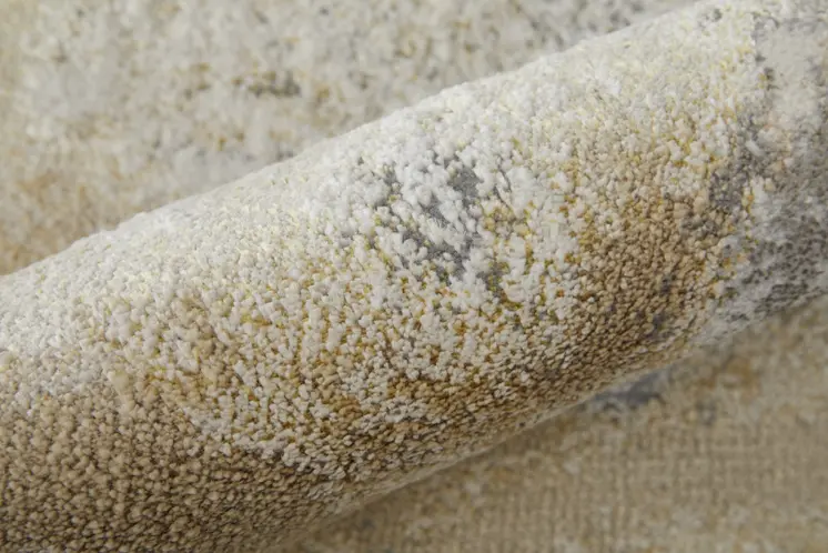 8' Gray and Ivory Abstract Power Loom Non Skid Runner Rug