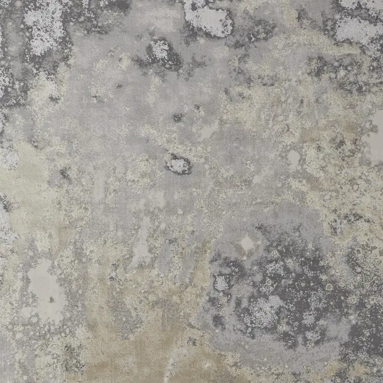 12' X 15' Gray and Ivory Abstract Power Loom Area Rug