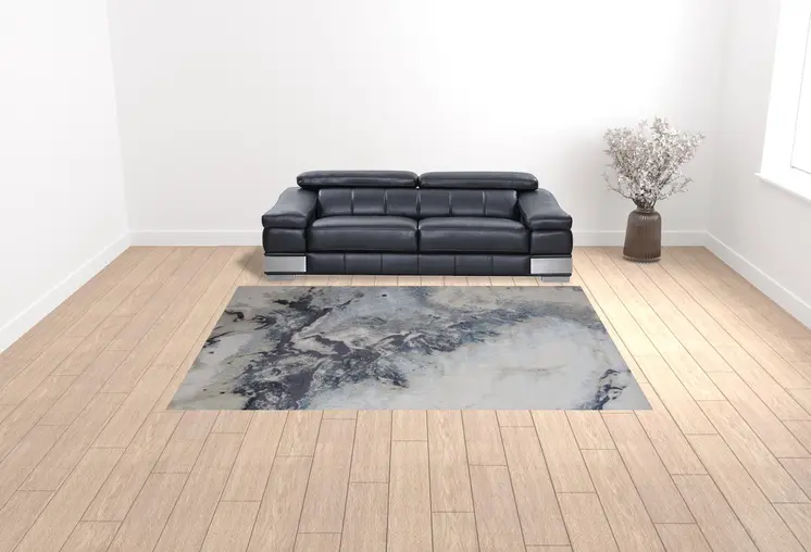 9' X 12' Blue Abstract Area Rug