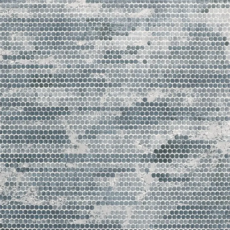 3' X 5' Blue And Gray Polka Dots Distressed Stain Resistant Area Rug