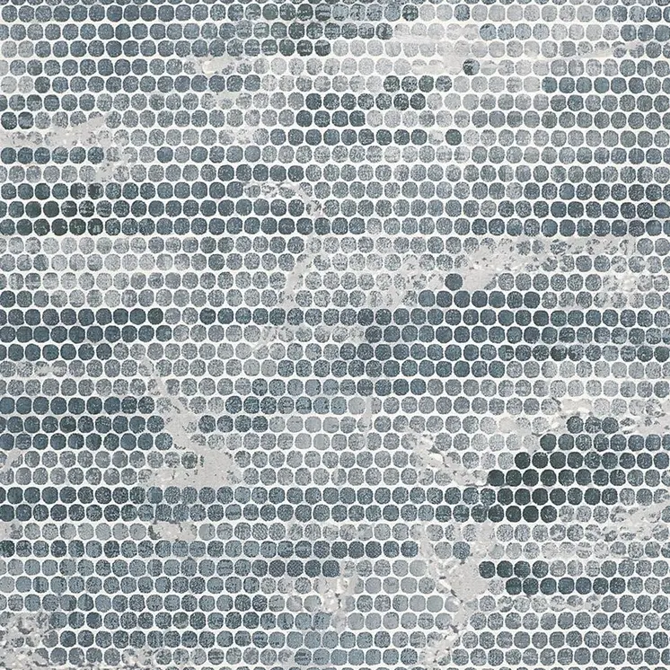 5' X 8' Blue And Gray Polka Dots Distressed Stain Resistant Area Rug