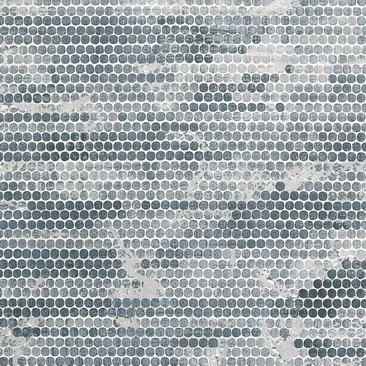 8' X 10' Blue And Gray Polka Dots Distressed Stain Resistant Area Rug