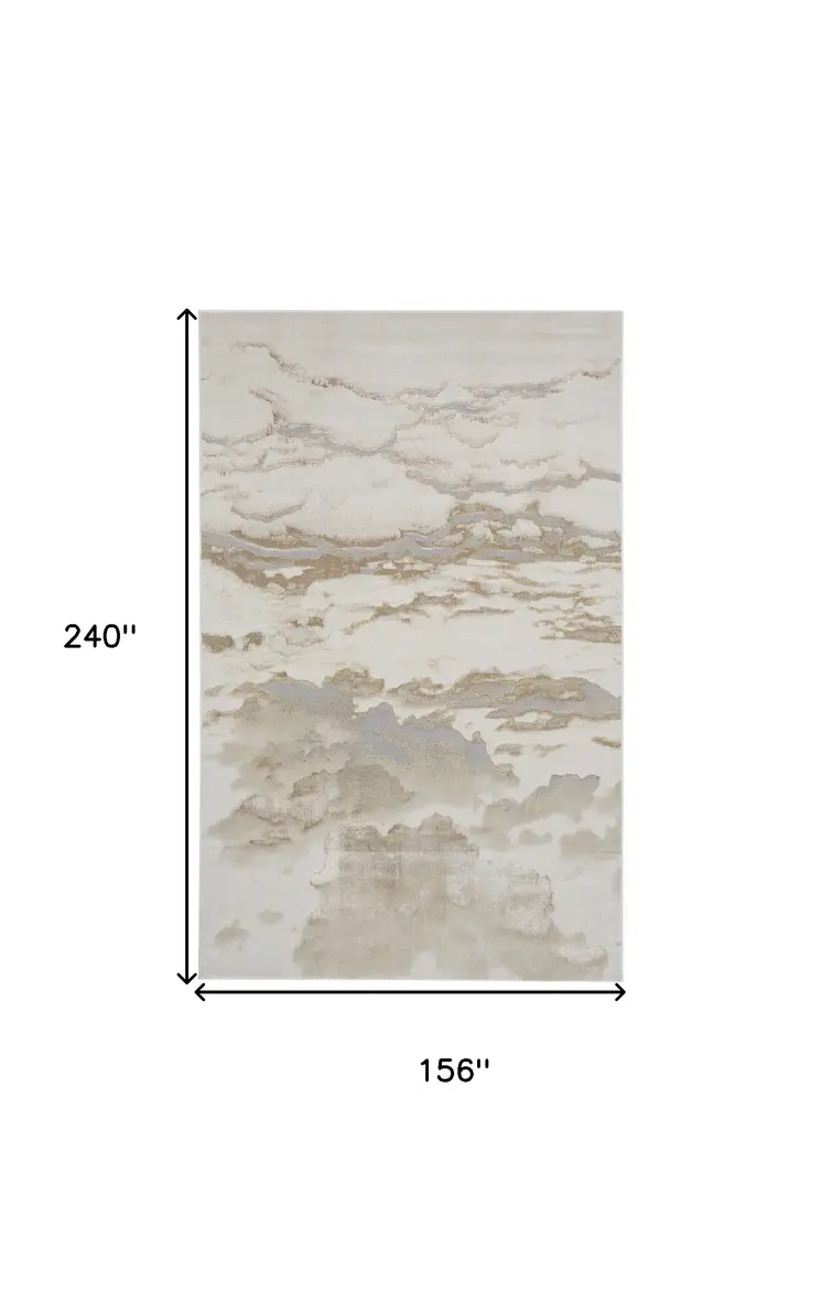 13' X 20' Gray And Ivory Abstract Area Rug