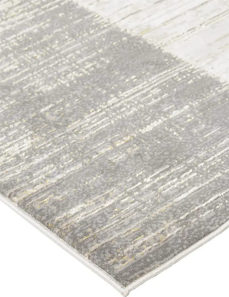 7' X 10' Gray and Ivory Abstract Non Skid Area Rug
