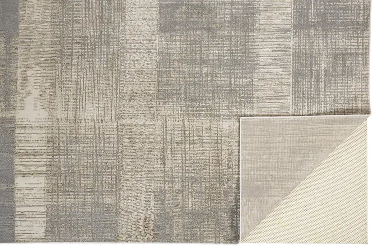 7' X 10' Gray and Ivory Abstract Non Skid Area Rug