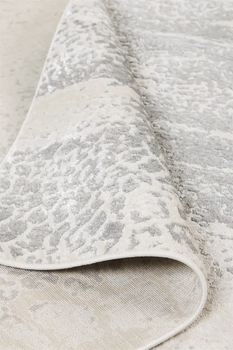7' X 10' Gray Blue and Ivory Abstract Non Skid Area Rug