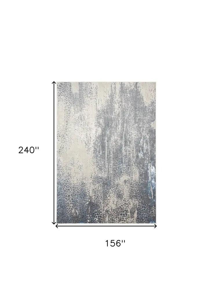 13' X 20' Gray And Ivory Abstract Area Rug