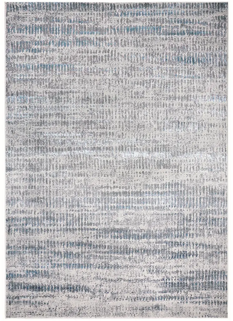4' X 6' Blue and Ivory Abstract Non Skid Area Rug
