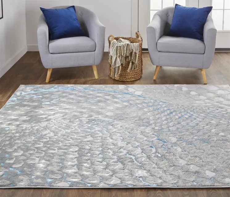 8' X 10' Gray Geometric Non Skid Area Rug