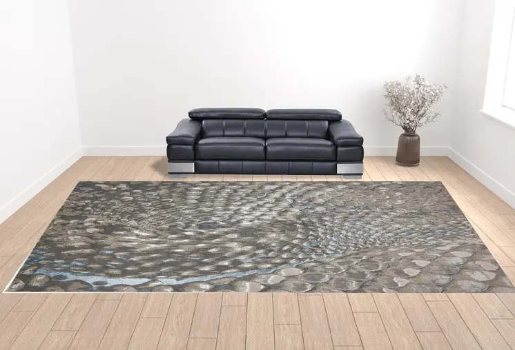 13' X 20' Gray Geometric Area Rug