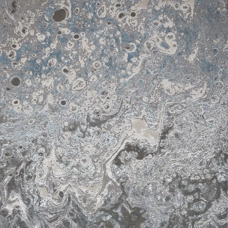 4' X 6' Blue and Gray Abstract Power Loom Area Rug