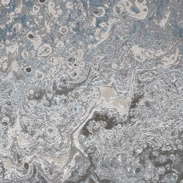 5' X 8' Blue and Gray Abstract Power Loom Area Rug