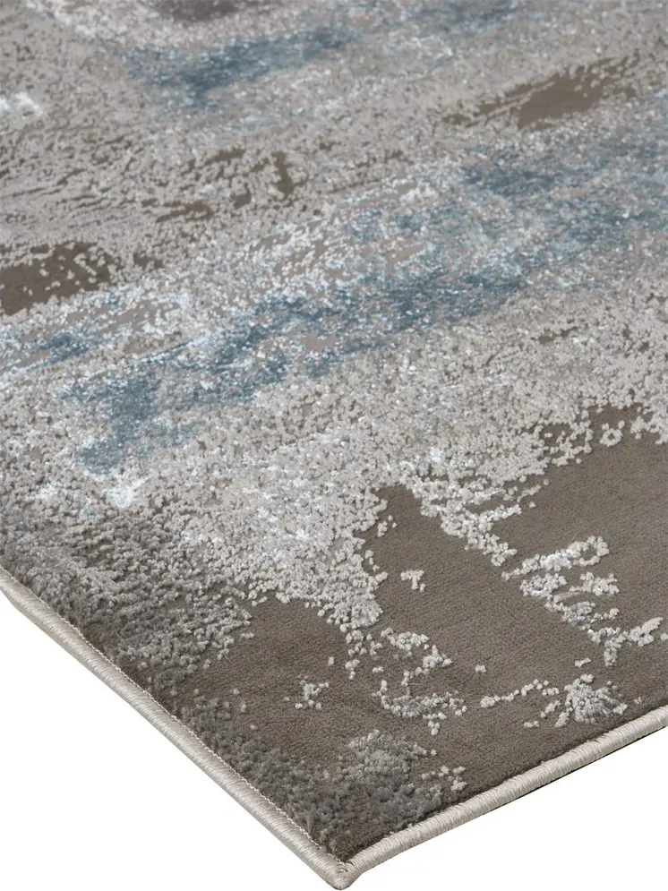 4' X 6' Gray and Ivory Abstract Non Skid Area Rug