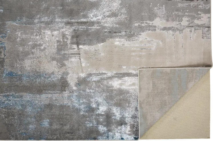 4' X 6' Gray and Ivory Abstract Non Skid Area Rug