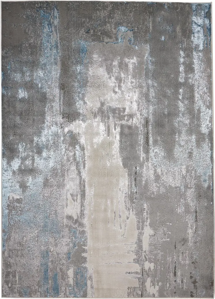 8' X 10' Gray and Ivory Abstract Non Skid Area Rug