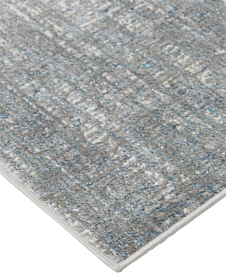 7' X 10' Gray and White Abstract Non Skid Area Rug