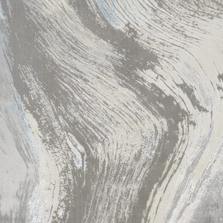 12' X 15' Gray Ivory And Blue Abstract Area Rug