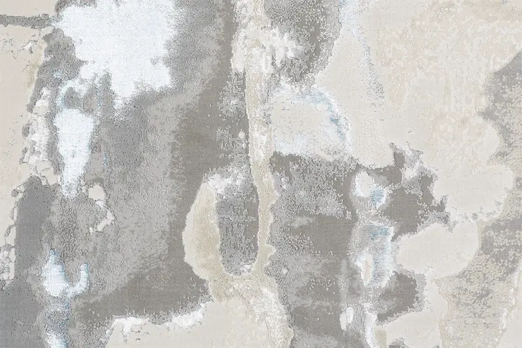 5' X 8' Gray and Ivory Abstract Non Skid Area Rug