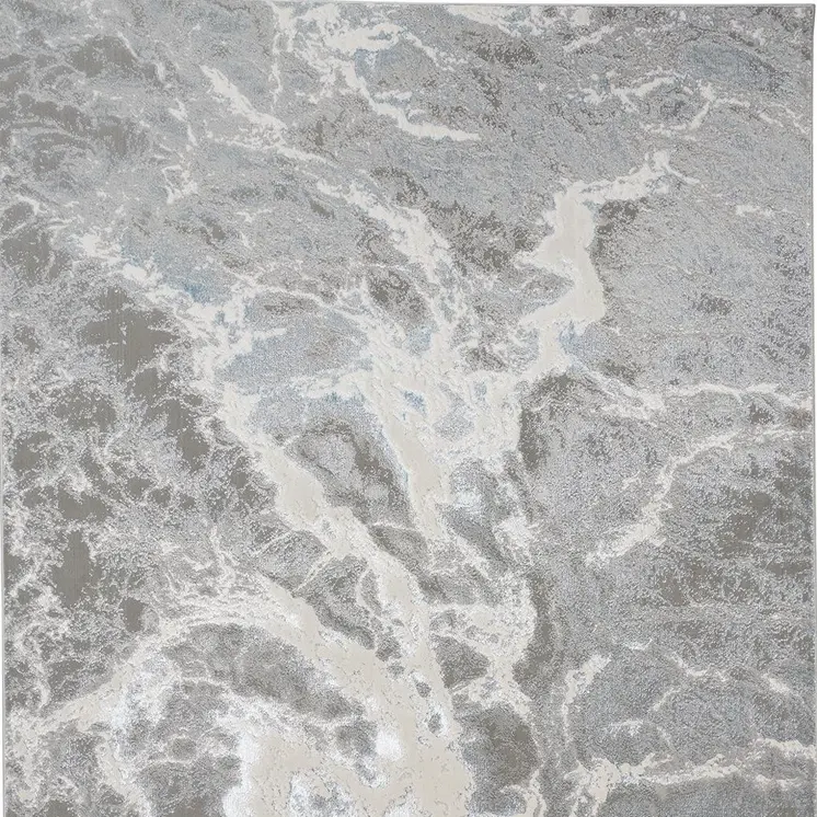 8' X 10' Gray and Ivory Abstract Area Rug