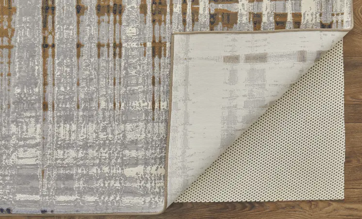 5' X 8' Blue and Gray Abstract Power Loom Area Rug