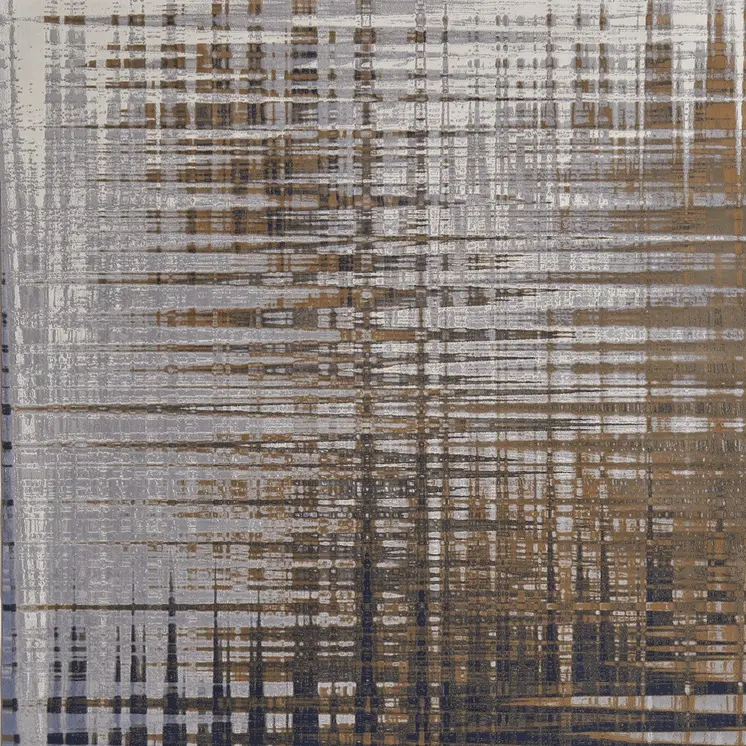 8' X 10' Blue Orange And Gray Abstract Power Loom Area Rug